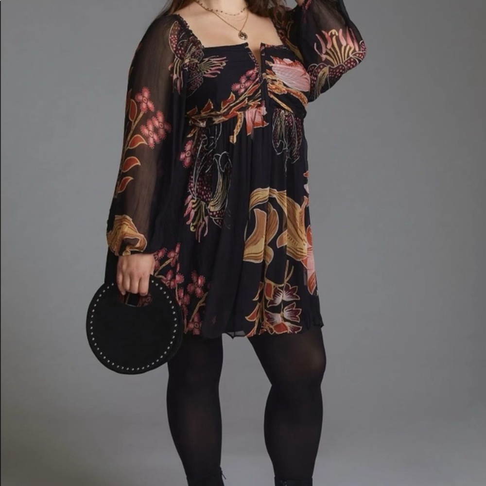Let Me Be ANTHROPOLOGIE Babydoll Dress L Whimsygoth - Picture 7 of 13